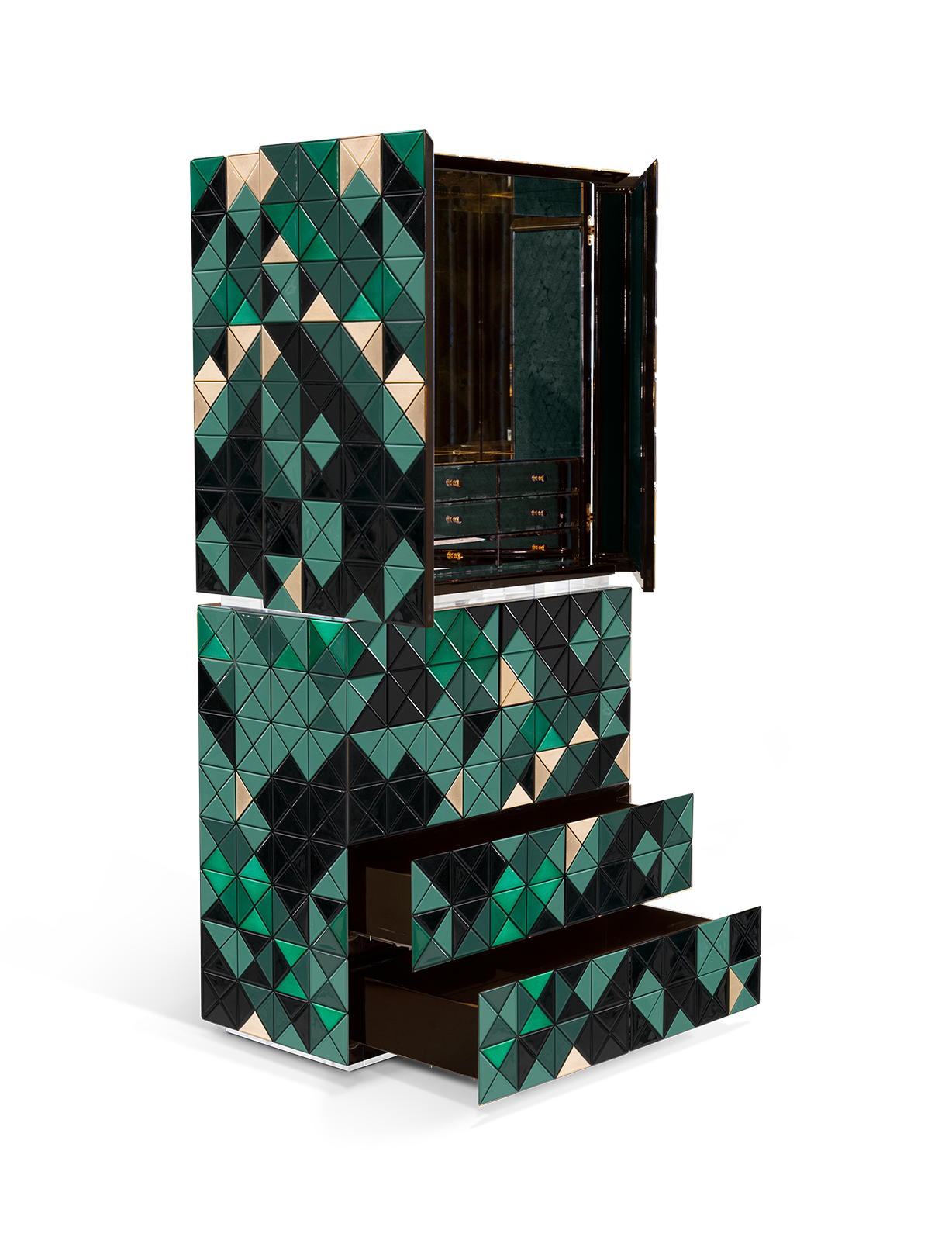 Mosaic II Green Designer Cabinet