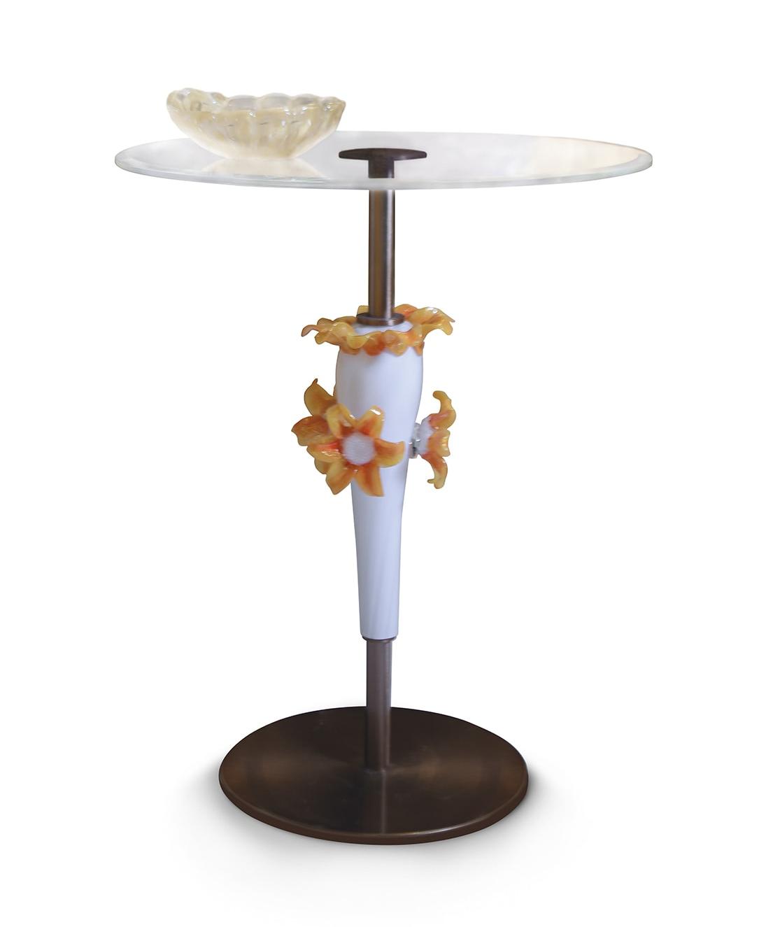 Artisan Glass-Top Side Table