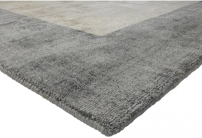 Monalisa Border Silver / Ivory Viscose Rug