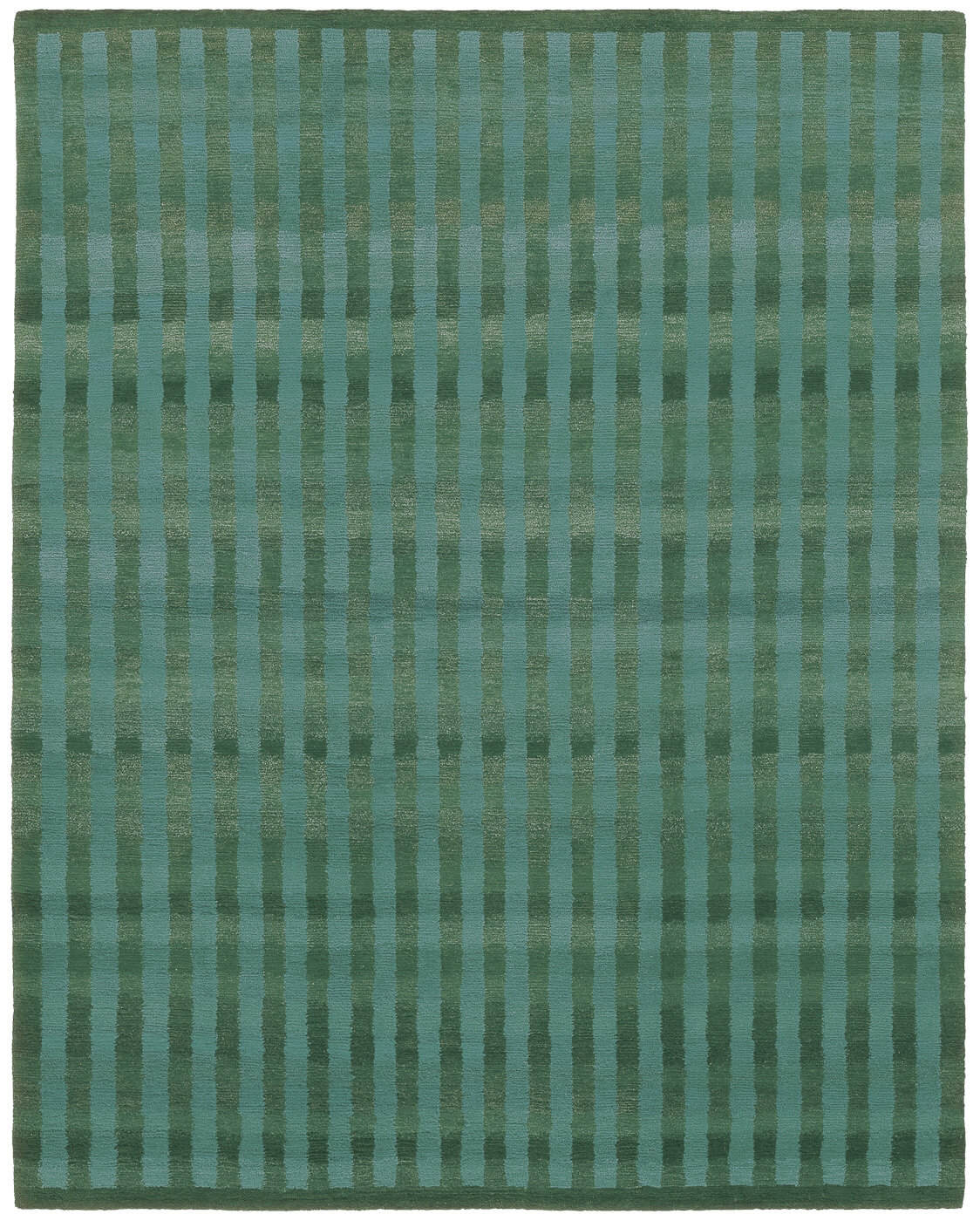 Hand-woven Green Stripes Luxury Rug | Size: 250 x 300 cm