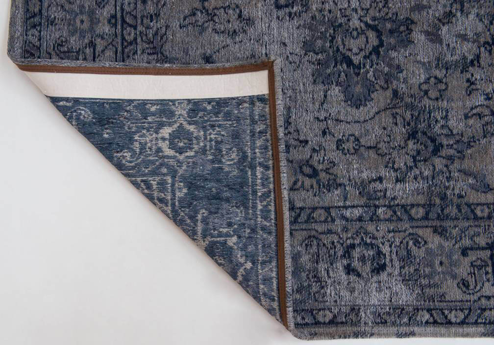 Slate Blue Bright Persian Vintage Rug ☞ Size: 80 x 150 cm