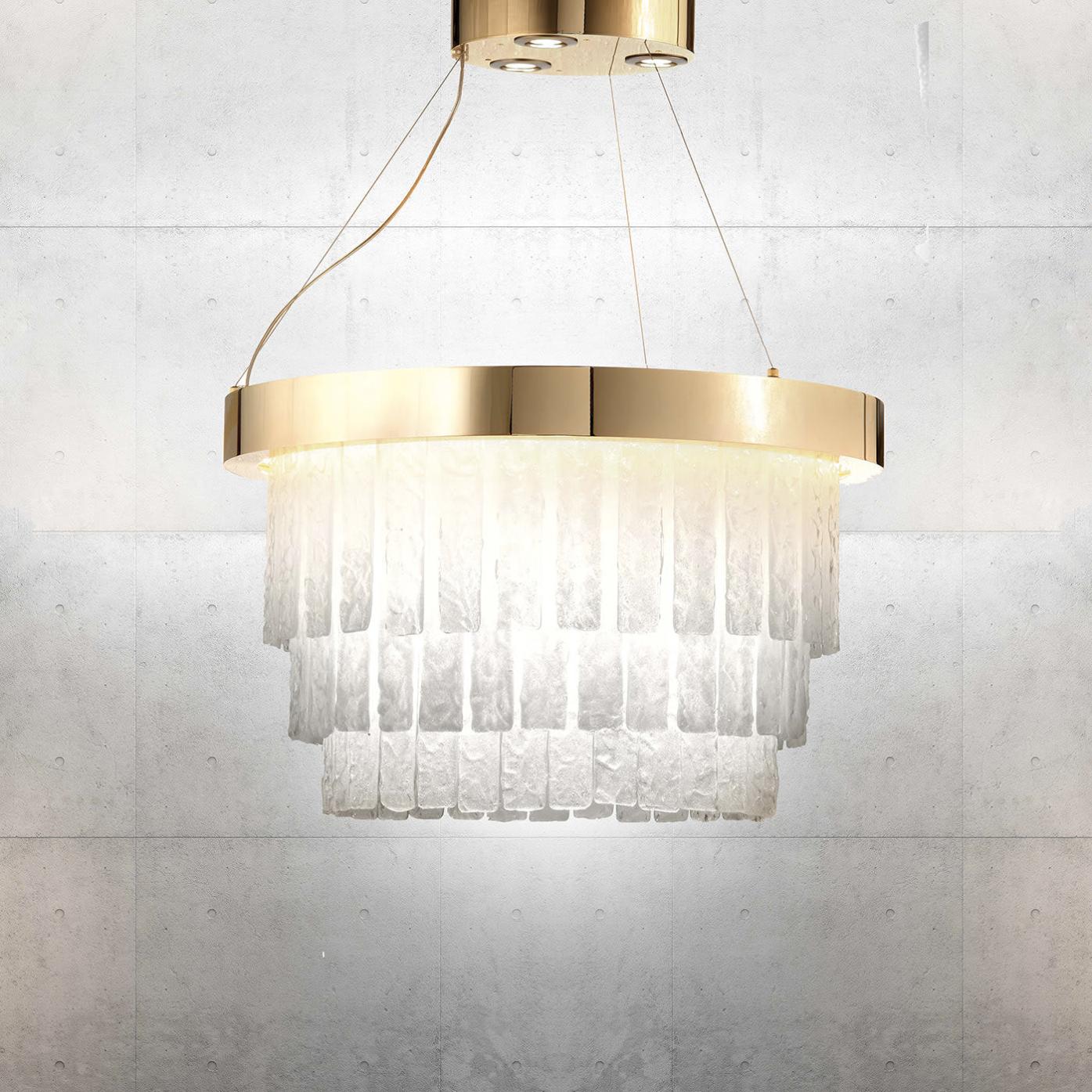 Polished Gold Murano Ring Chandelier