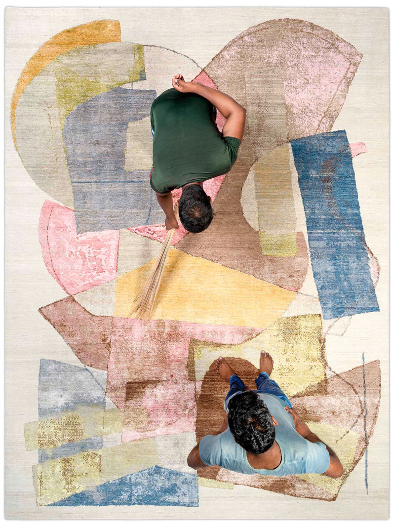 Original Hand-Knotted Silk / Wool Rug