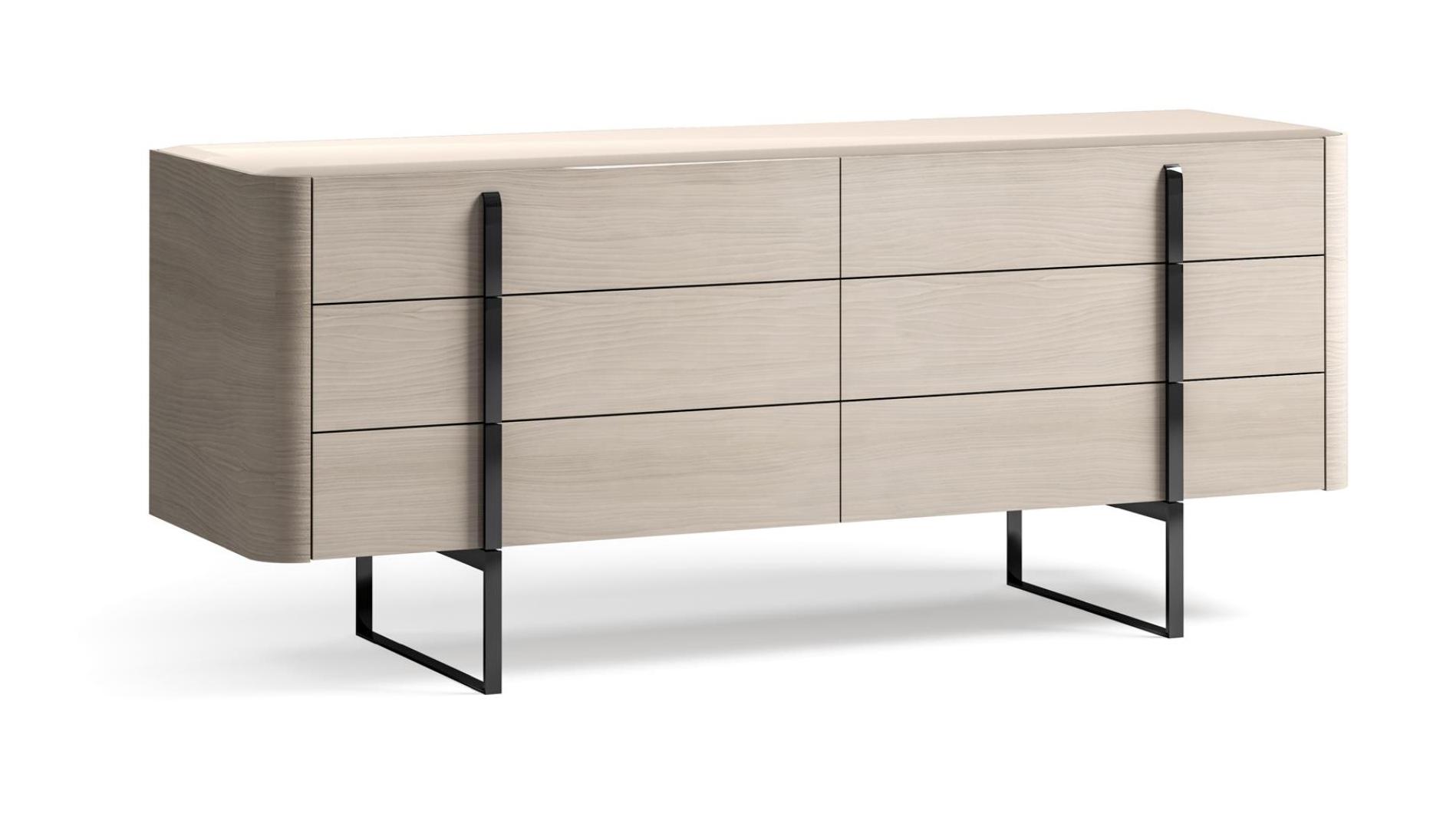 Glass-Topped Chest Of Drawers 180cm