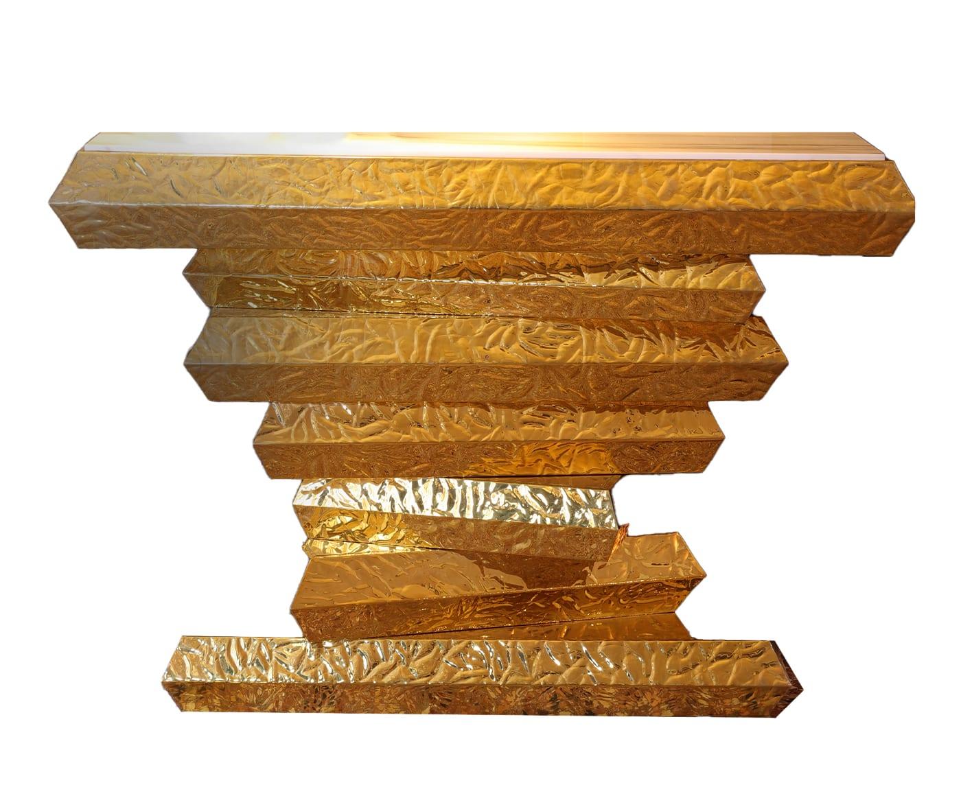 Italian Brass and Marble Console