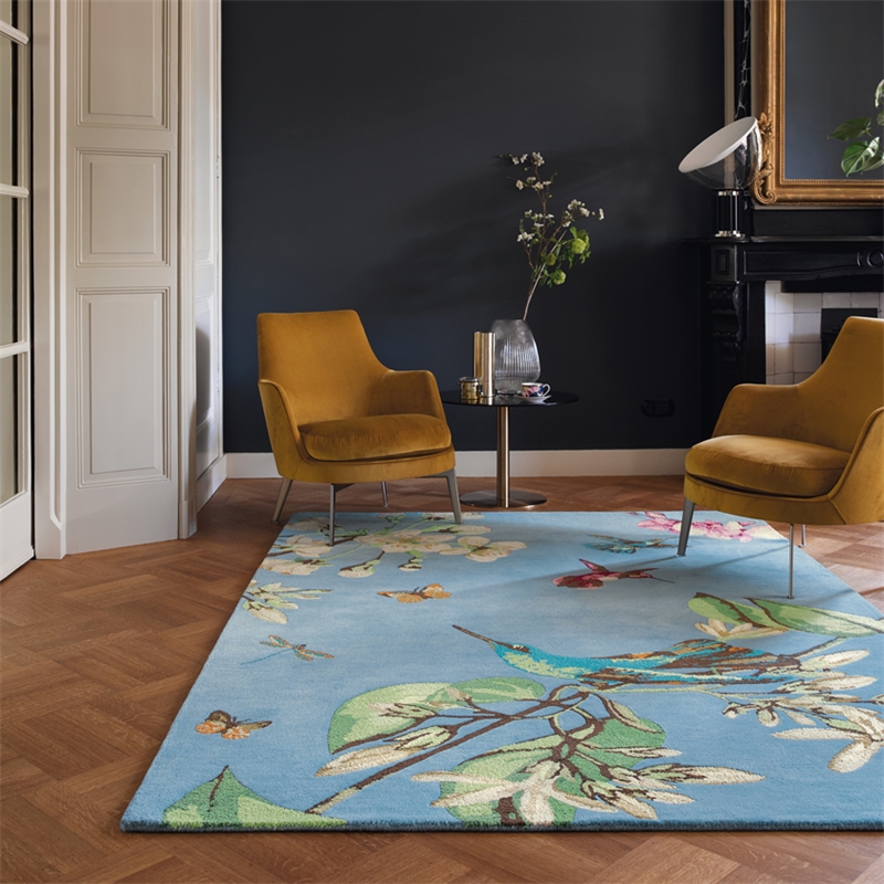 Wool / Viscose Handtufted Blue Hand Made Rug | Size: 200 x 280 cm