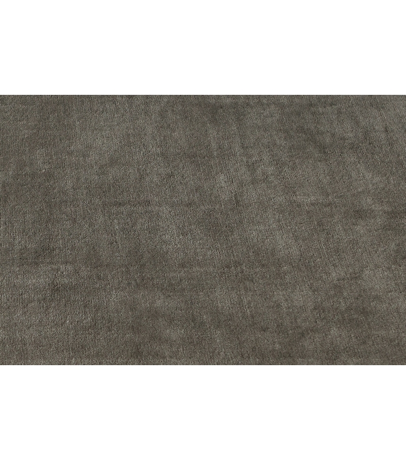 Plain Blue Viscose Handwoven Luxury Rug | Colour: Gray | Size: 250 x 350 cm