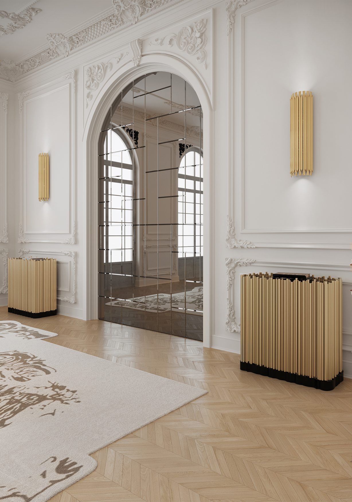 Harmony Two-Doors Gold Sideboard