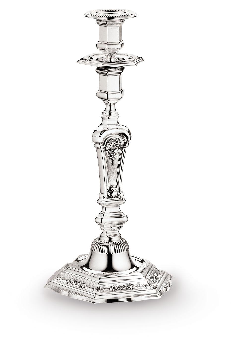 Hexagonal Silver-Plated Candle Holder