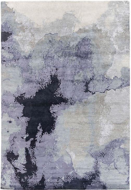 Abstract Purple Luxury Bamboo Silk Rug