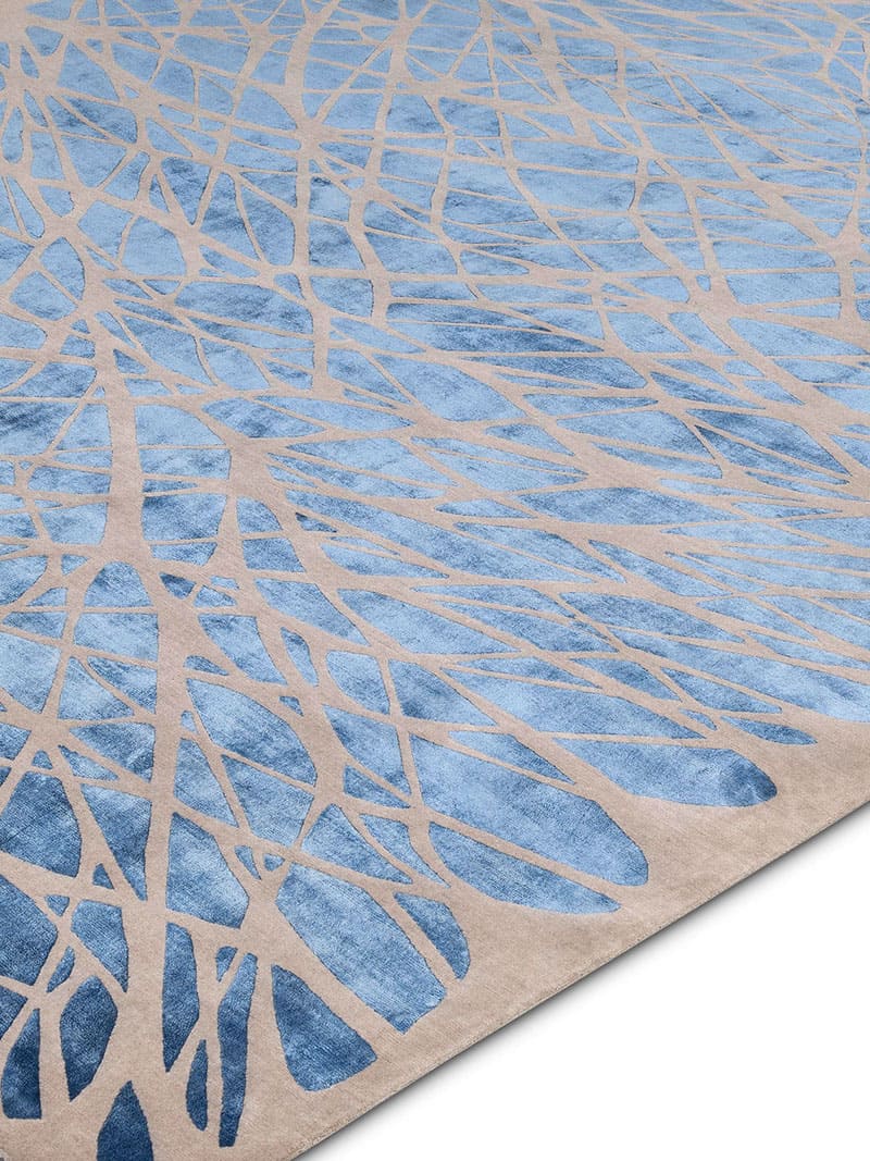Dresden Navy Blue Silk / Wool Rug