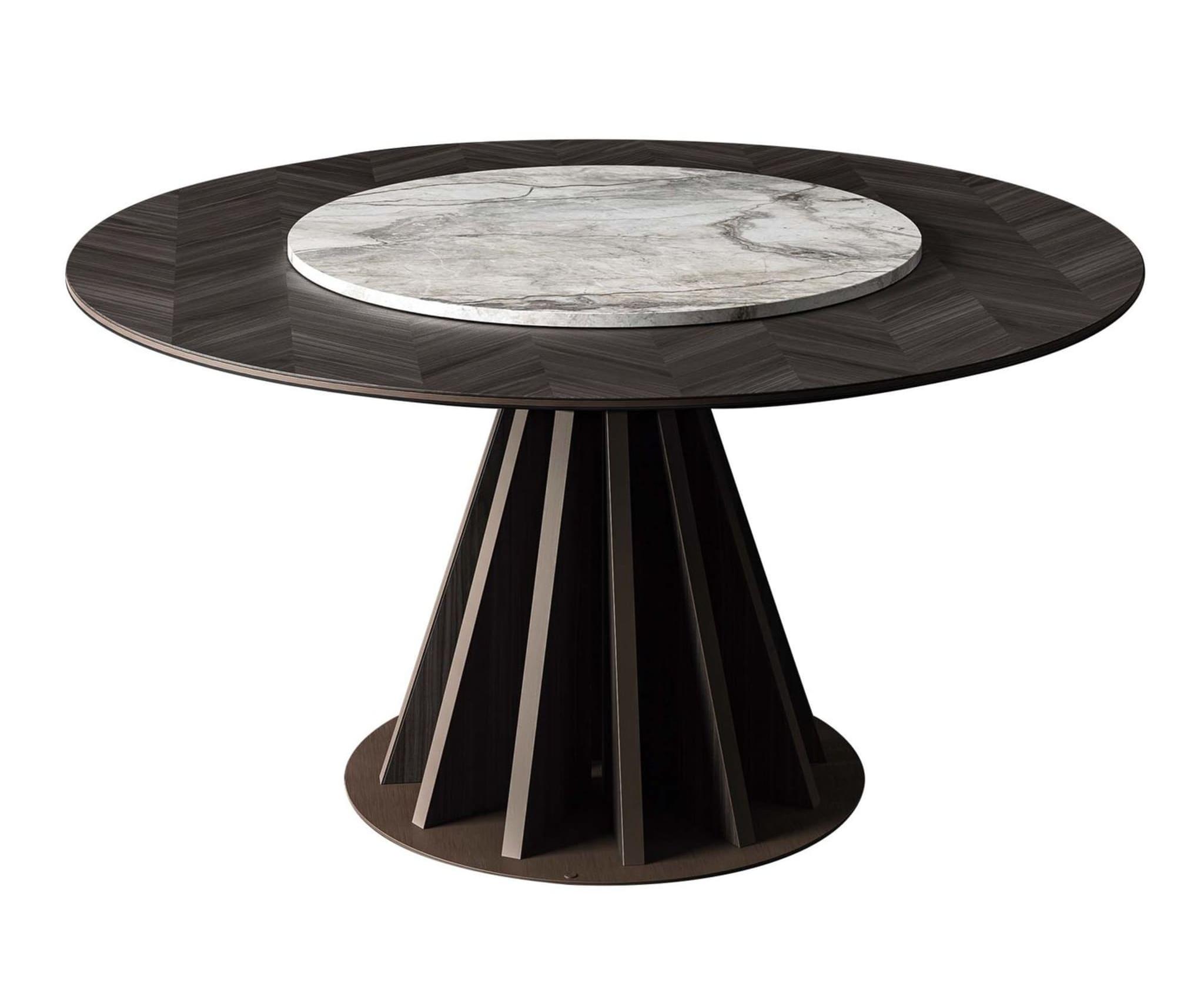 Round Dining Table in Marble and Wood