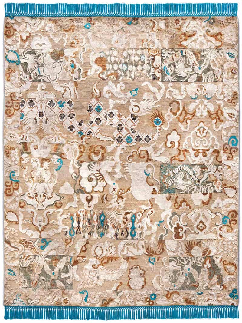 Dragon Hand-Knotted Silk / Wool Rug
