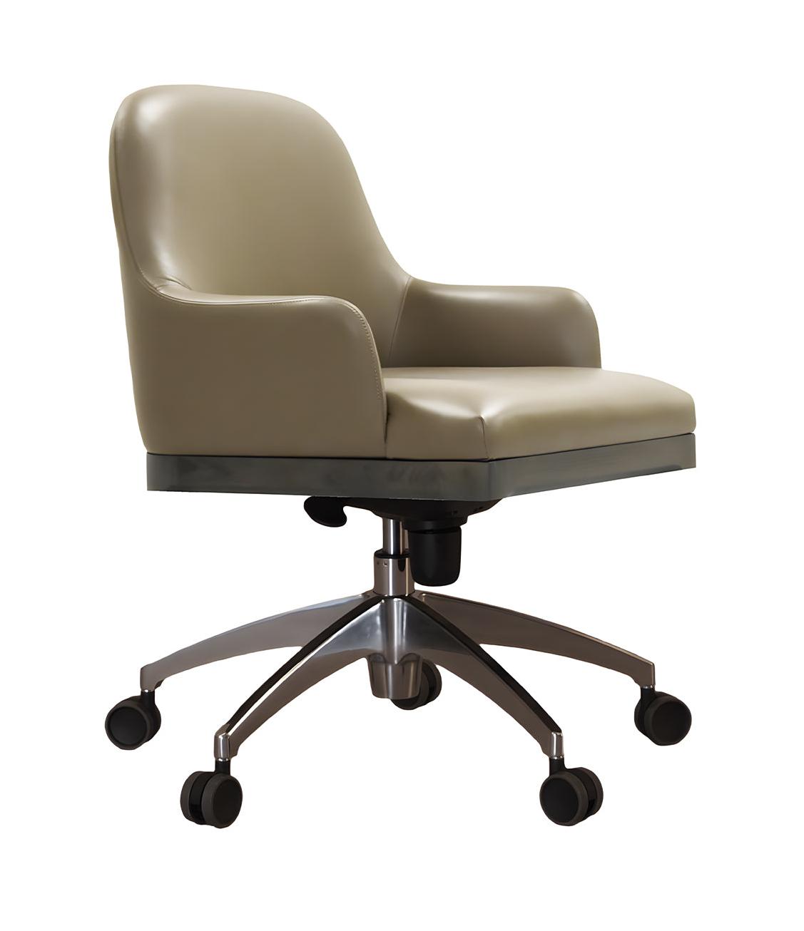 Bellagio Taupe Handcrafted Swivel Office Chair