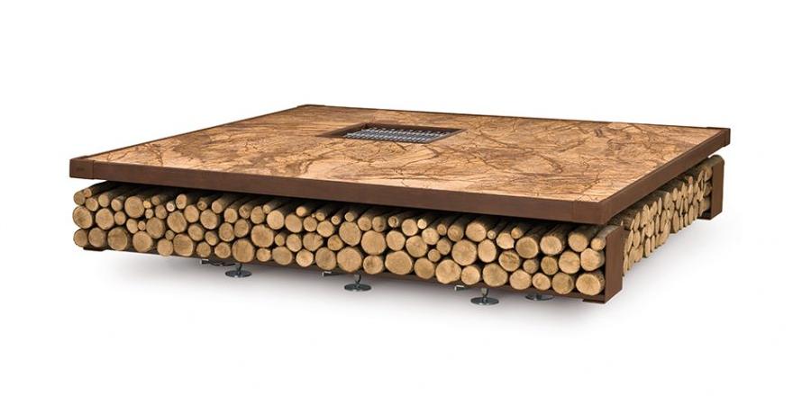 Square Brown Fire Pit