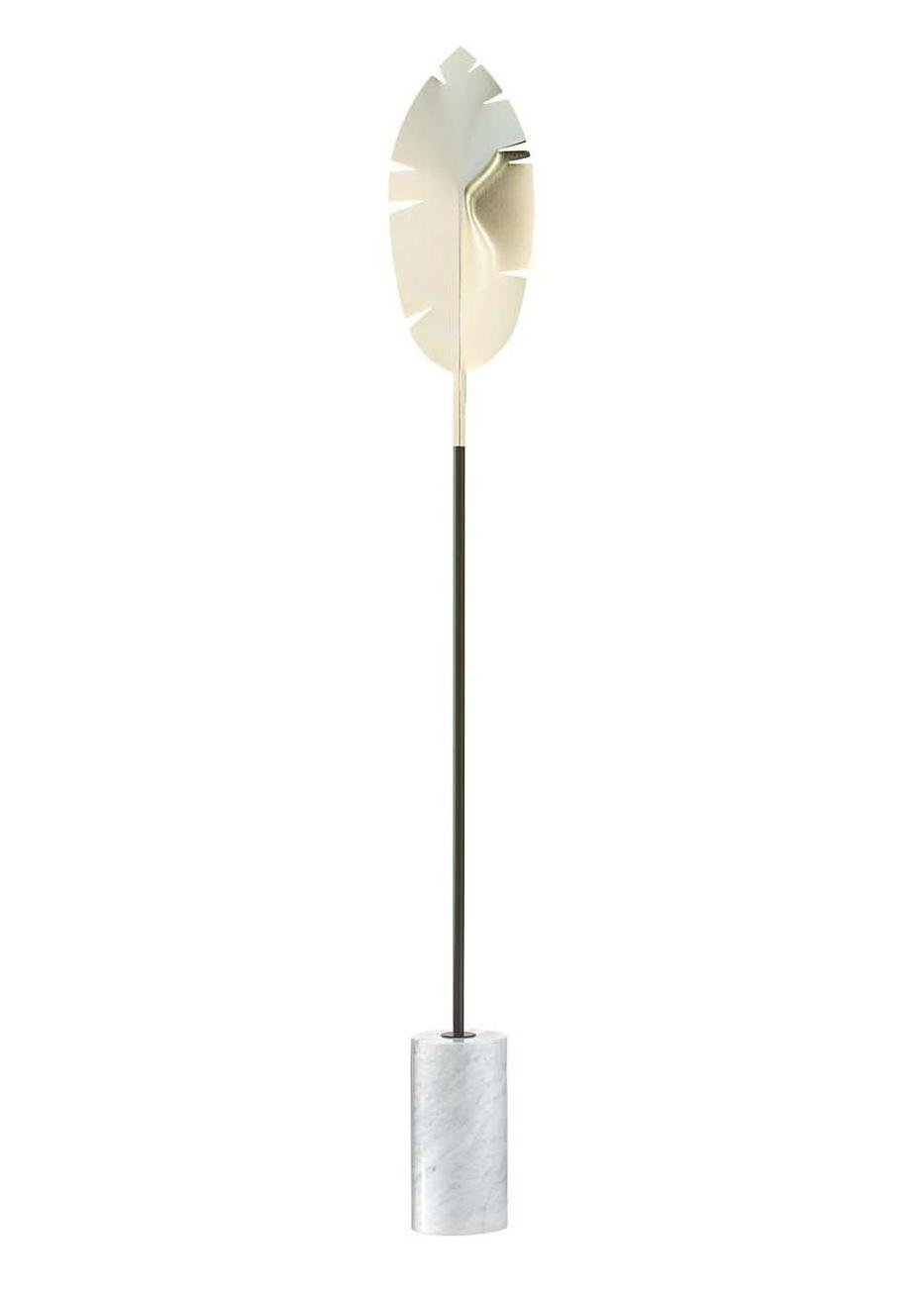 Leaf Gold Carrara Base Floor Lamp