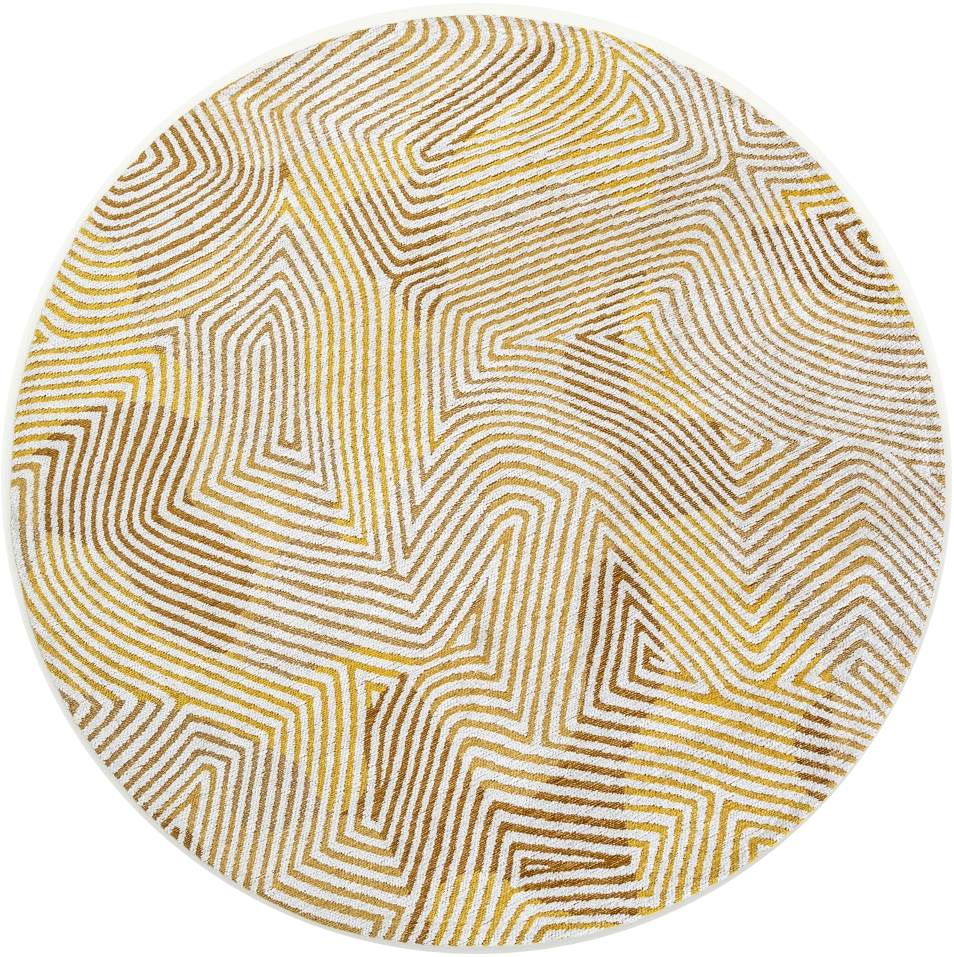 Bohemian Mustard Round Rug | Size: Ø 140 cm