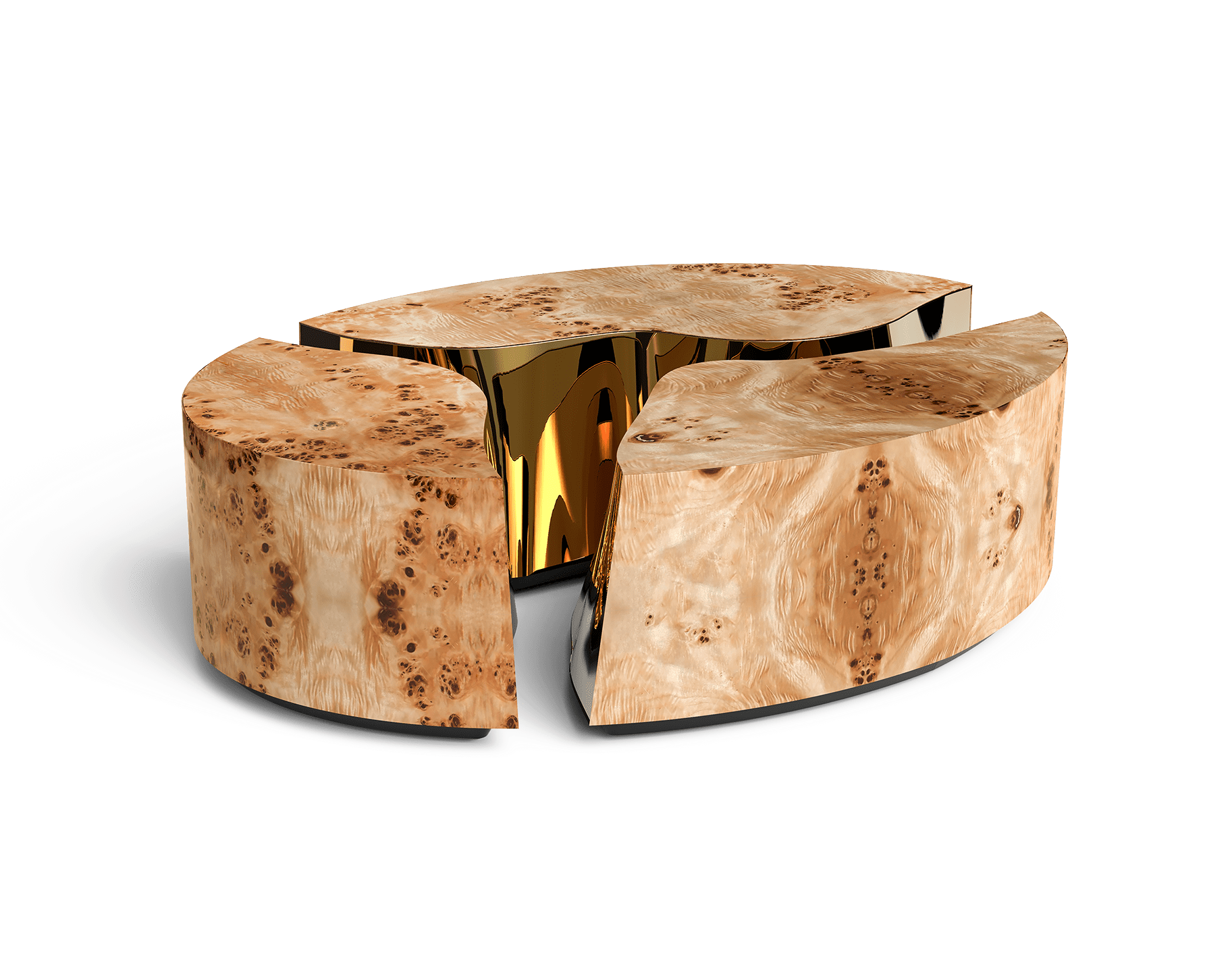 Oval Poplar Designer Coffee Table