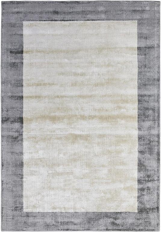 Monalisa Border Silver / Ivory Viscose Rug | Size: 200 x 300 cm