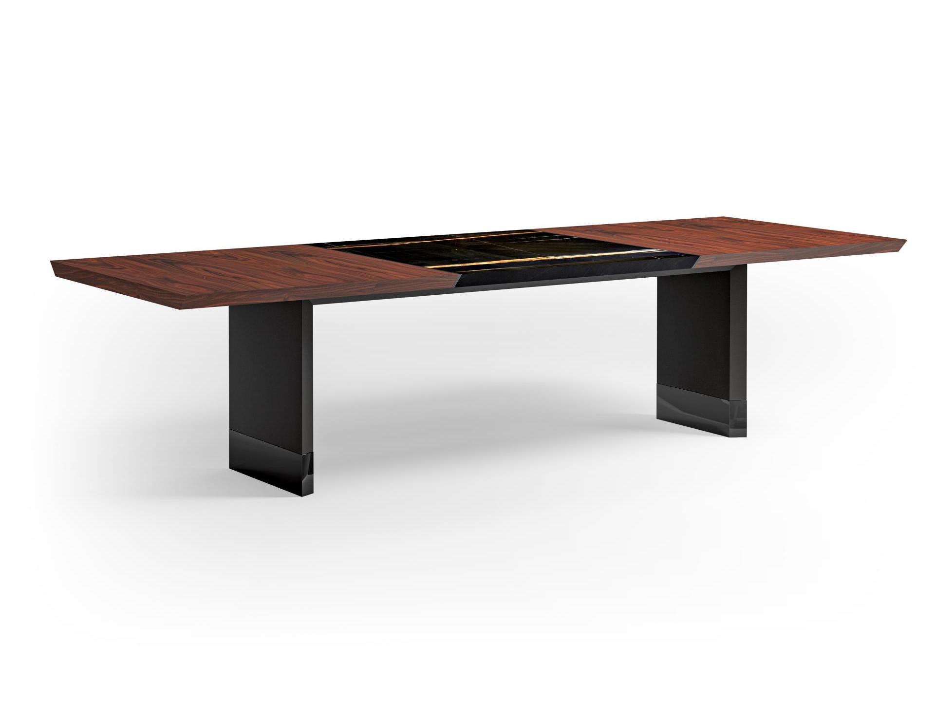 Luxurious Marble-Enhanced Table 300 with Leather Details