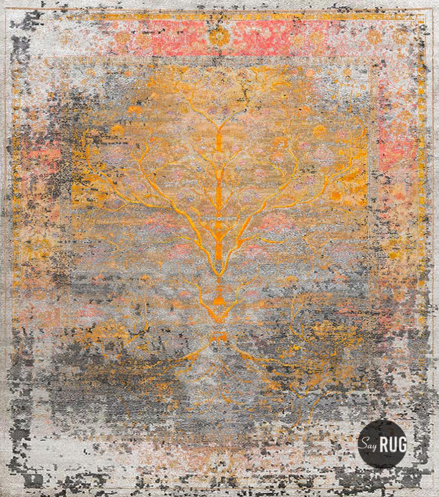 Faded Tree Handwoven Rug