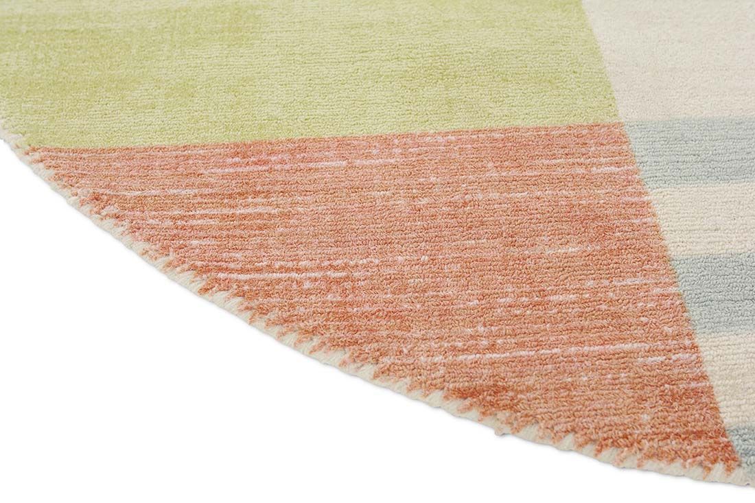 Straight Lines Handwoven NZ Wool Circle Rug