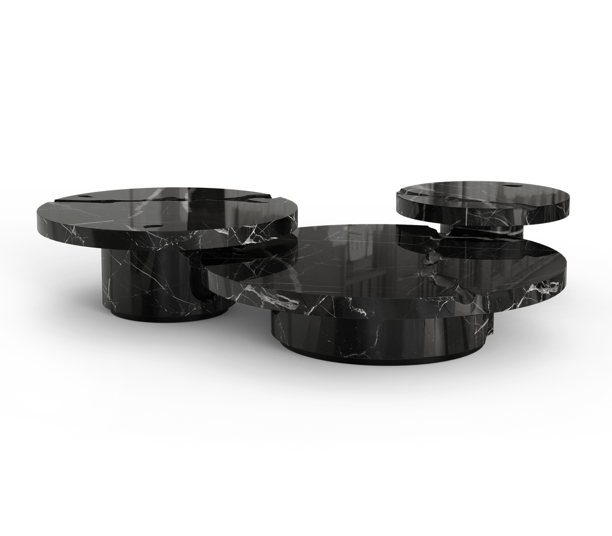 Nero Marquina 3-Piece Coffee Table Set