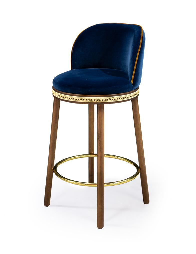 Alma Blue Bar Stool