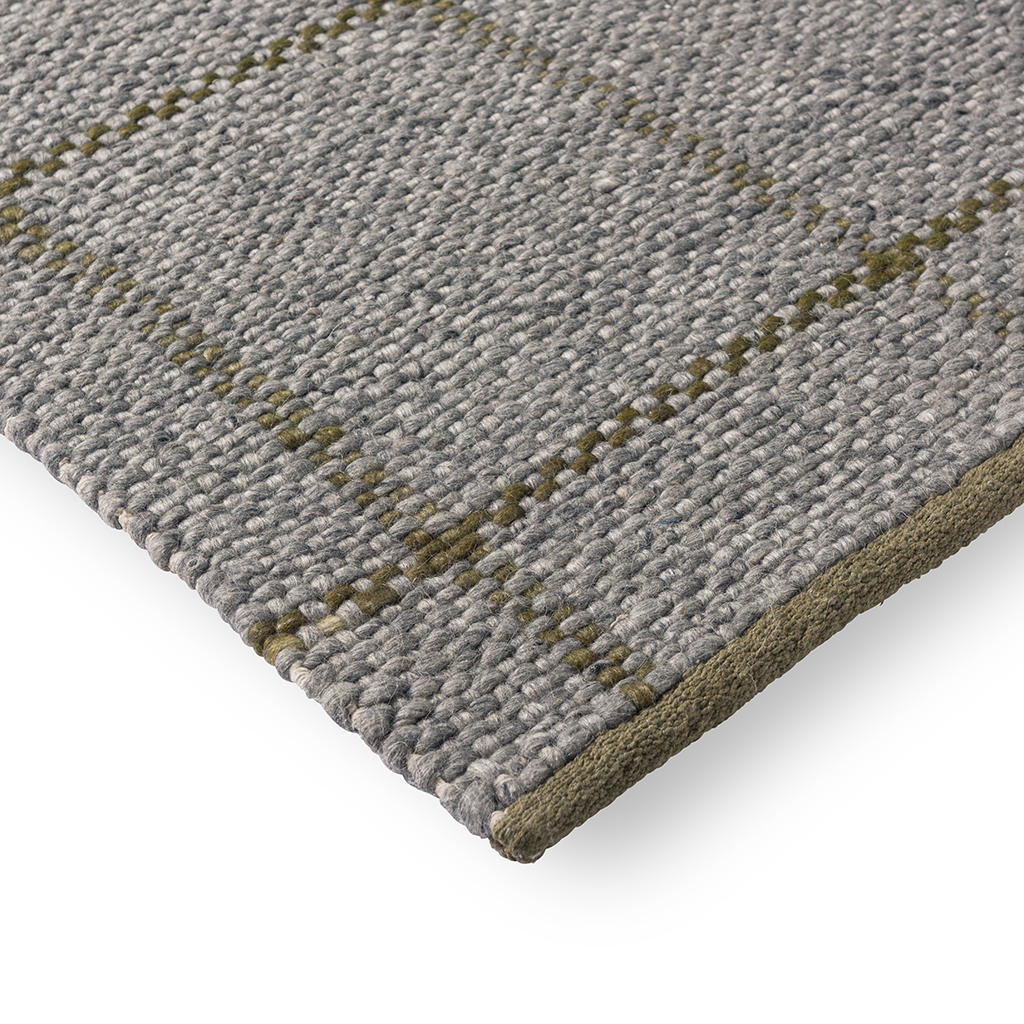 Artisan Texture Check Slate/Olive Rug | Size: 160 × 230 cm
