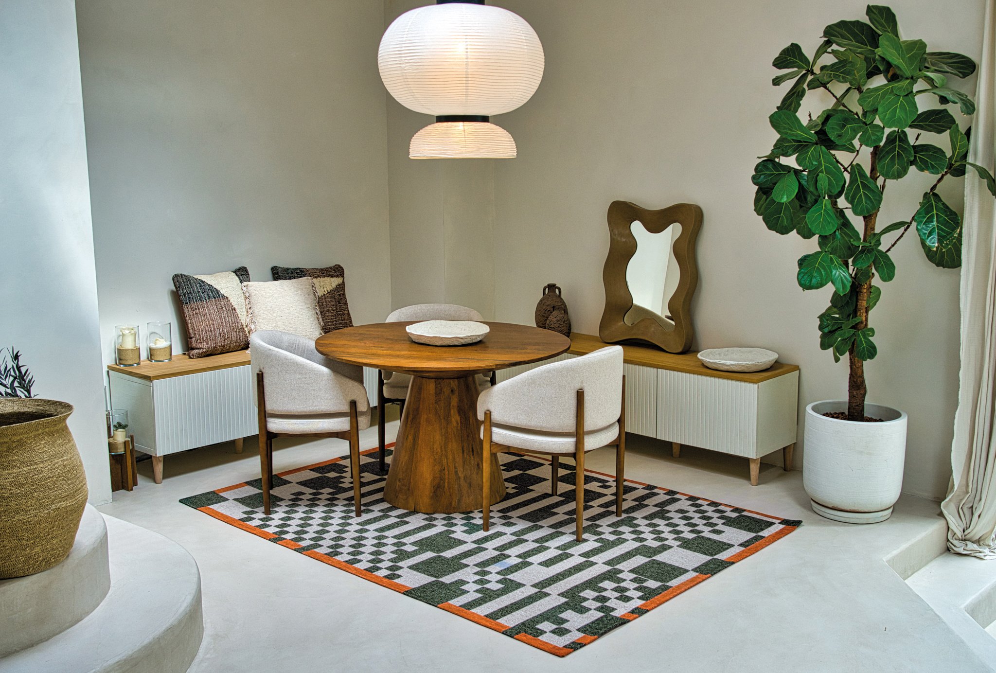 Deep Green Contemporary Rug