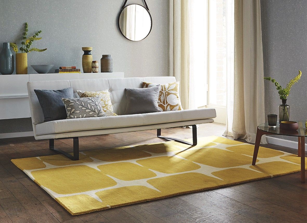 Yellow Indian Handwoven NZ Wool Rug