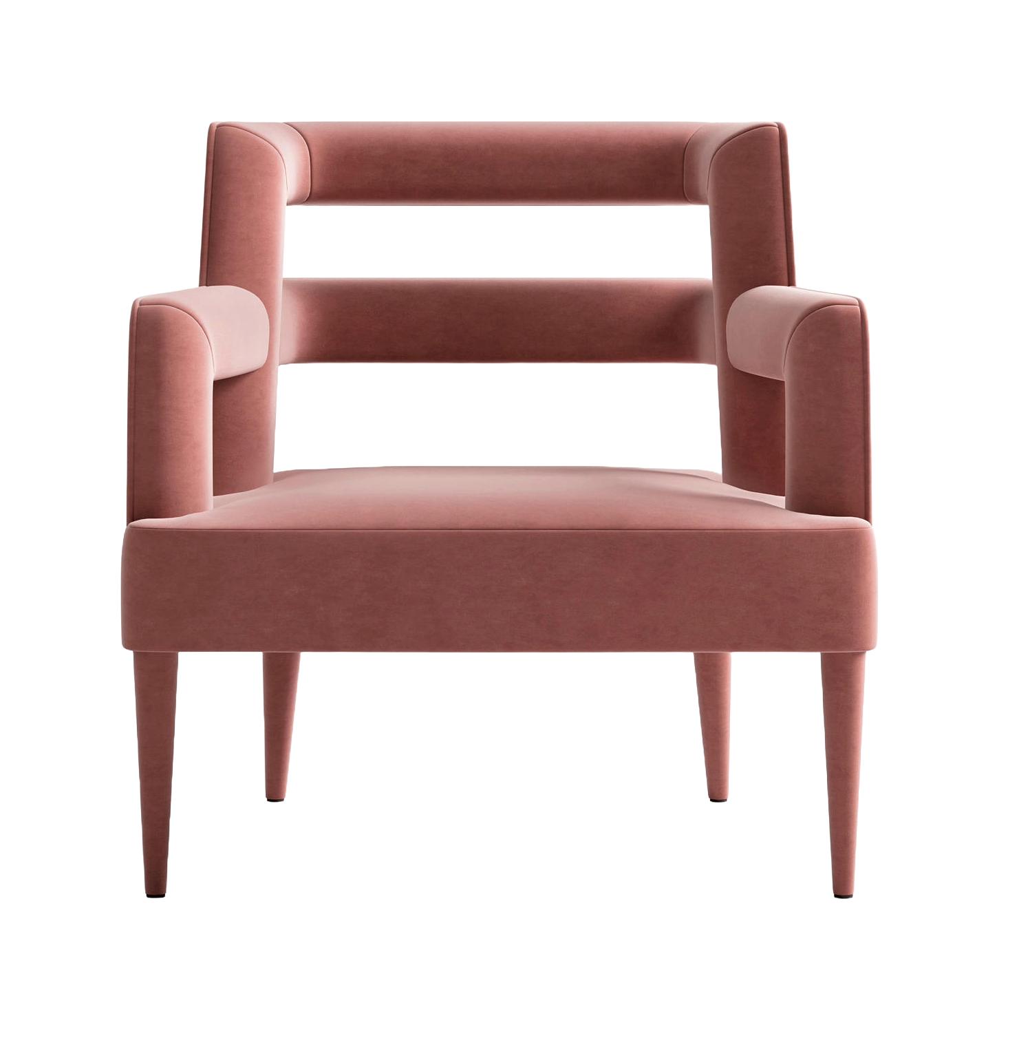 Vibrantly Upholstered Pink Armchair