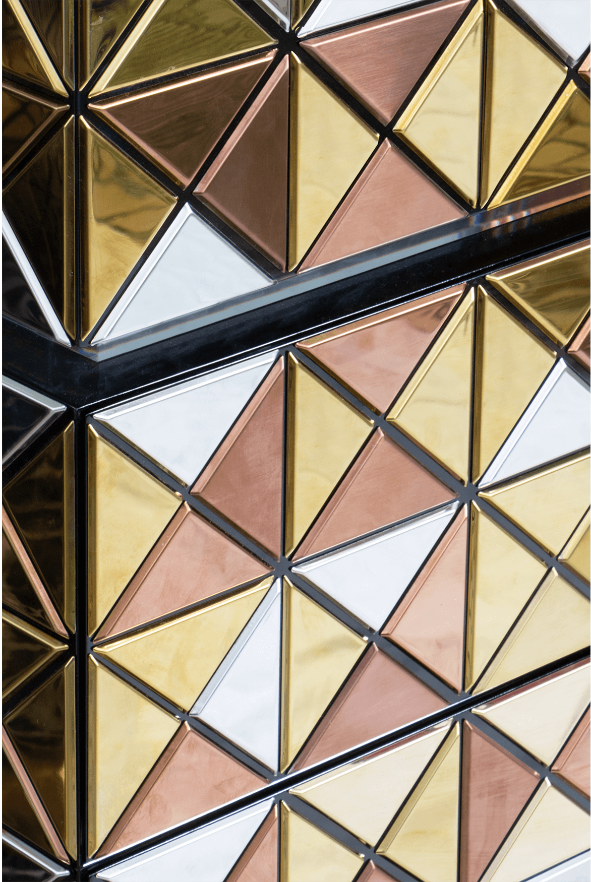 Mosaic Gold Accents Designer Cabinet