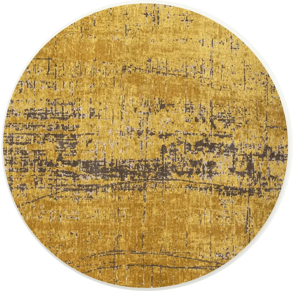 Glam Gold Medallion Round Rug | Size: Ø 240 cm