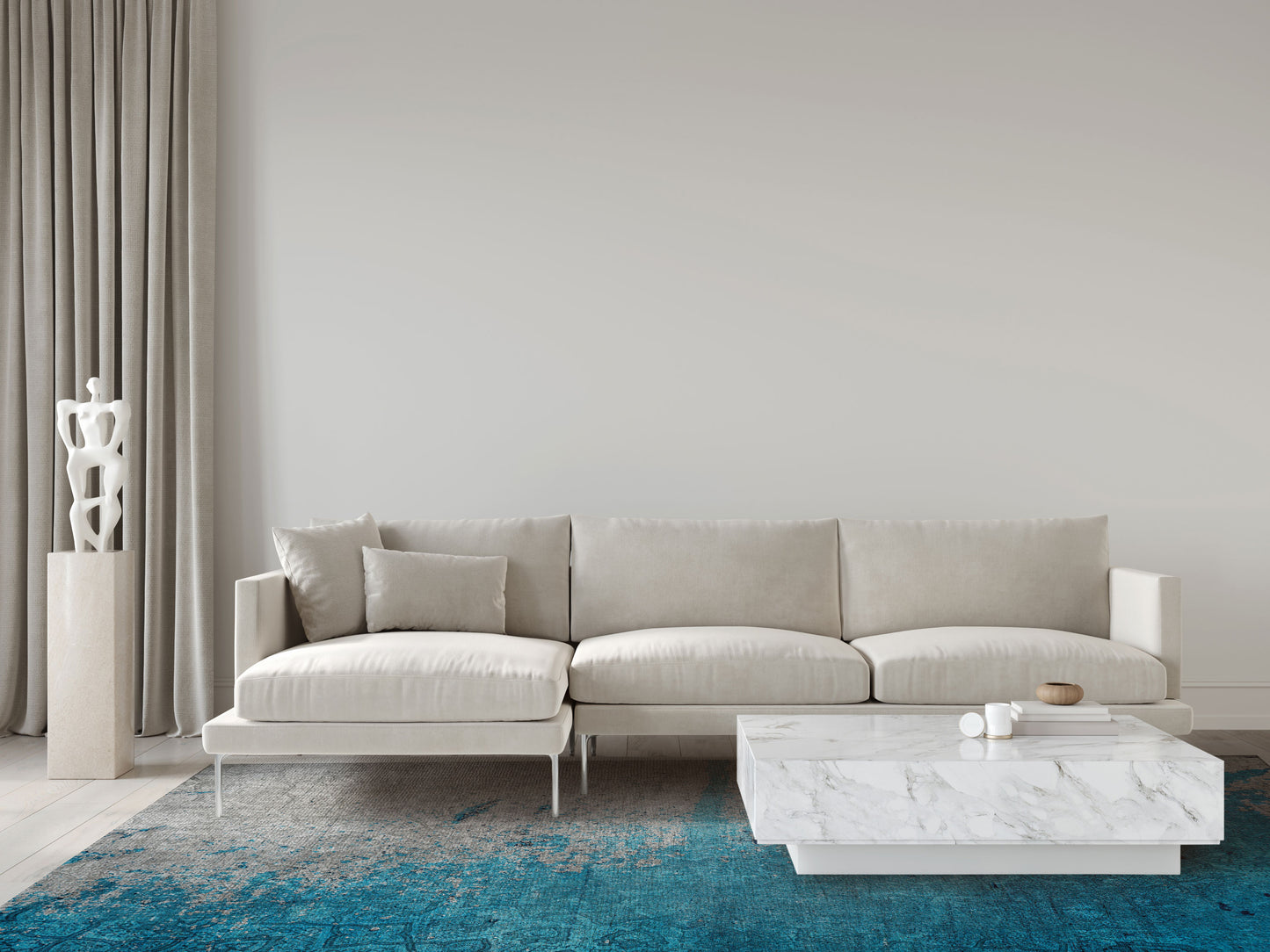 Jacquard Teal Belgian Rug