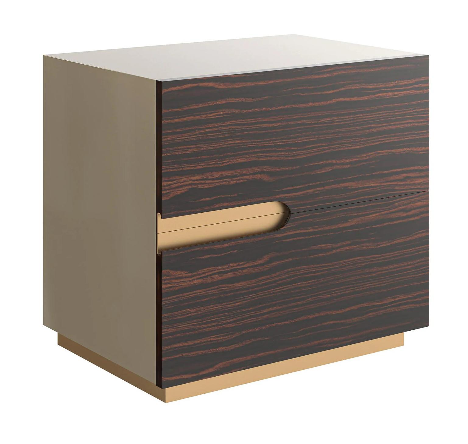 Brando Ebony and Gold Bedside Table
