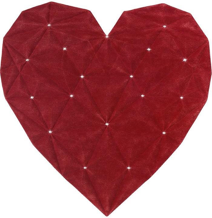 Diamond Heart Red Rug 200 x 200 cm