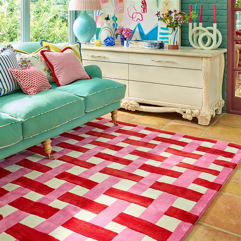 Woven Coral/Rose Rug | Size: 170 x 240 cm