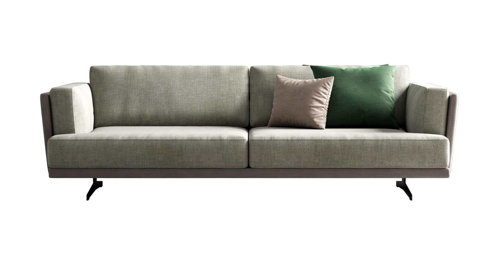 Italian Fabric & Leather Sofa 255 cm