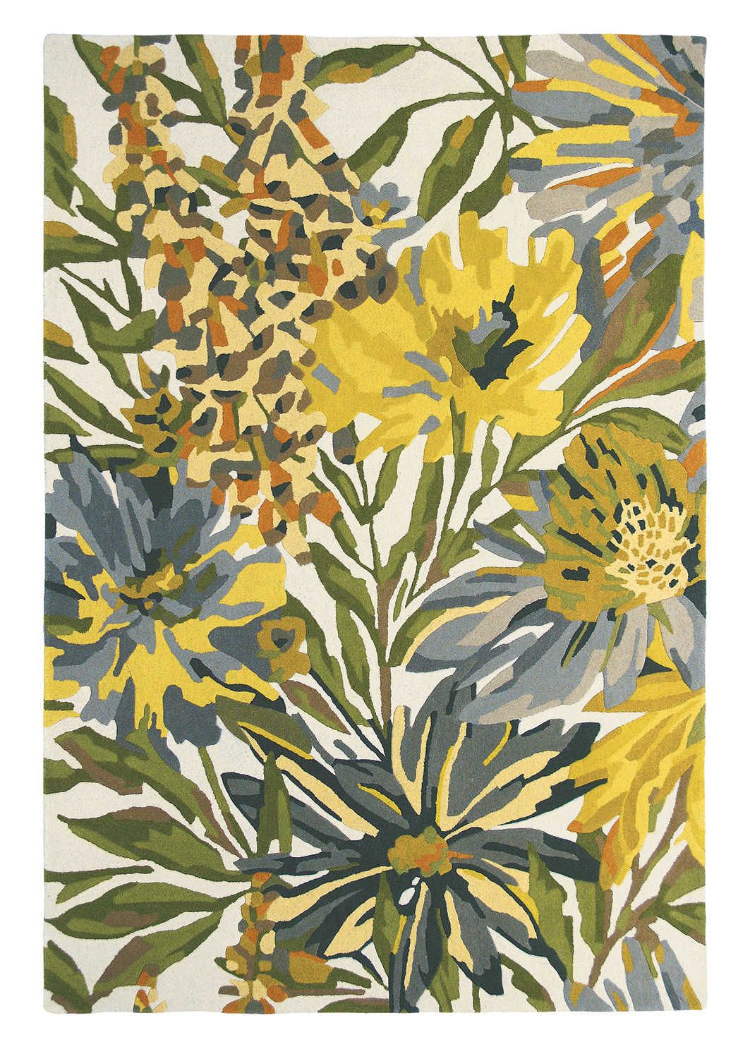 Yellow Floral Hand Woven Rug