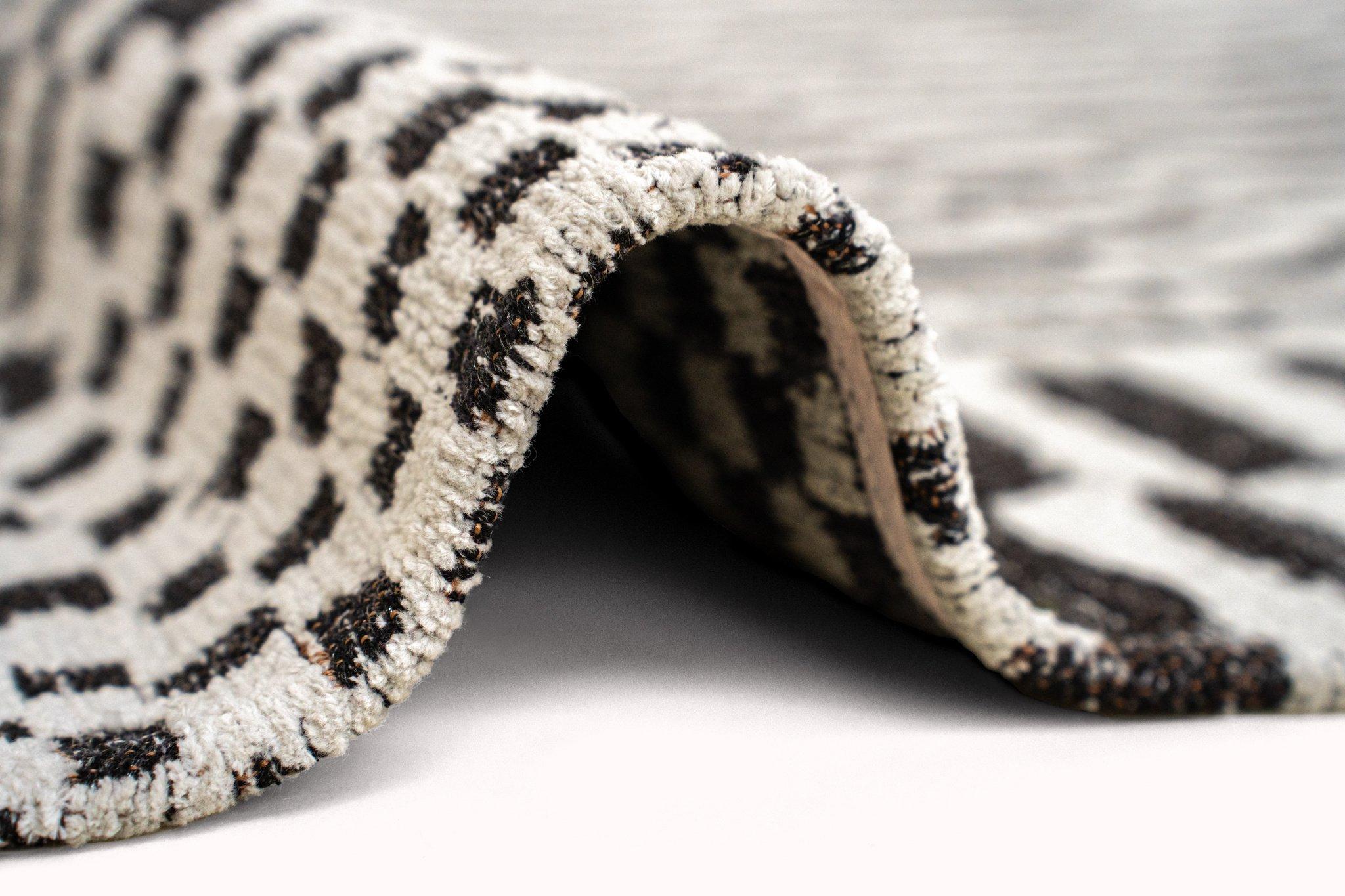 Monochrome Berber Pattern Round Rug | Size: Ø 240 cm