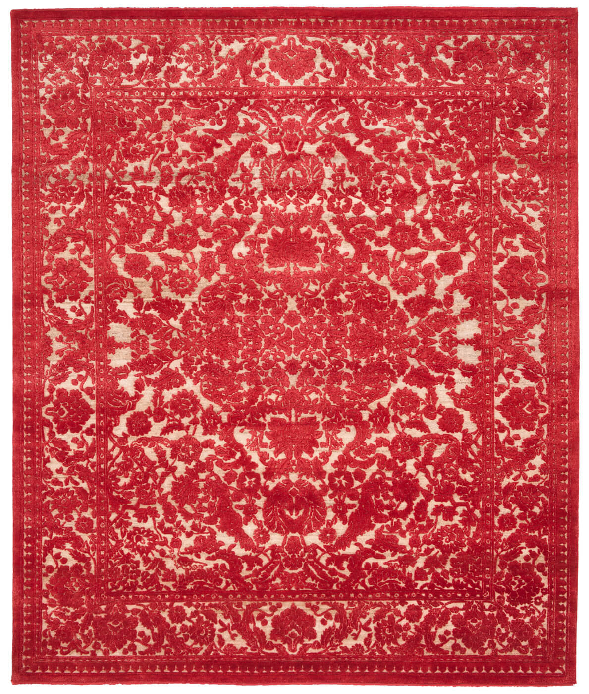 Medallion Hand-woven Red Luxury Rug ☞ Size: 200 x 300 cm