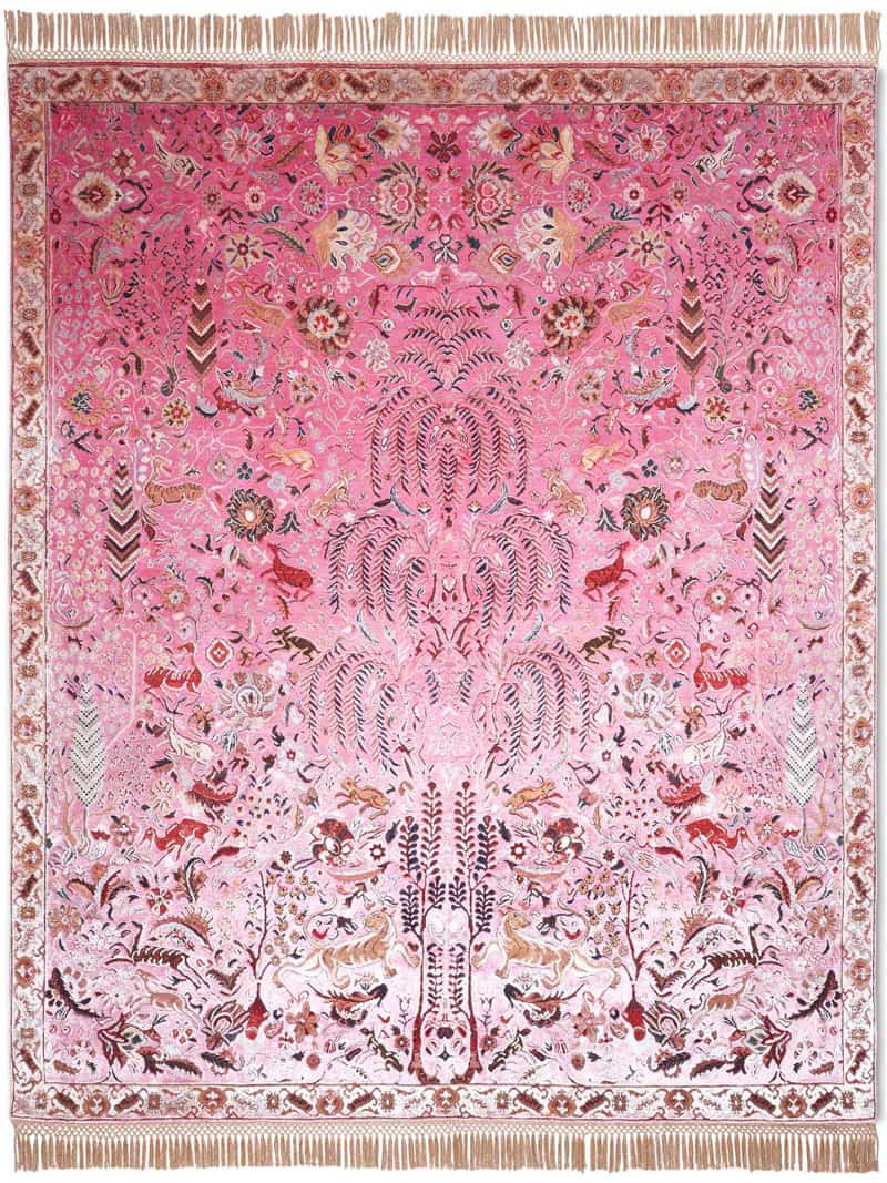 Pink Luxury Silk / Wool Rug