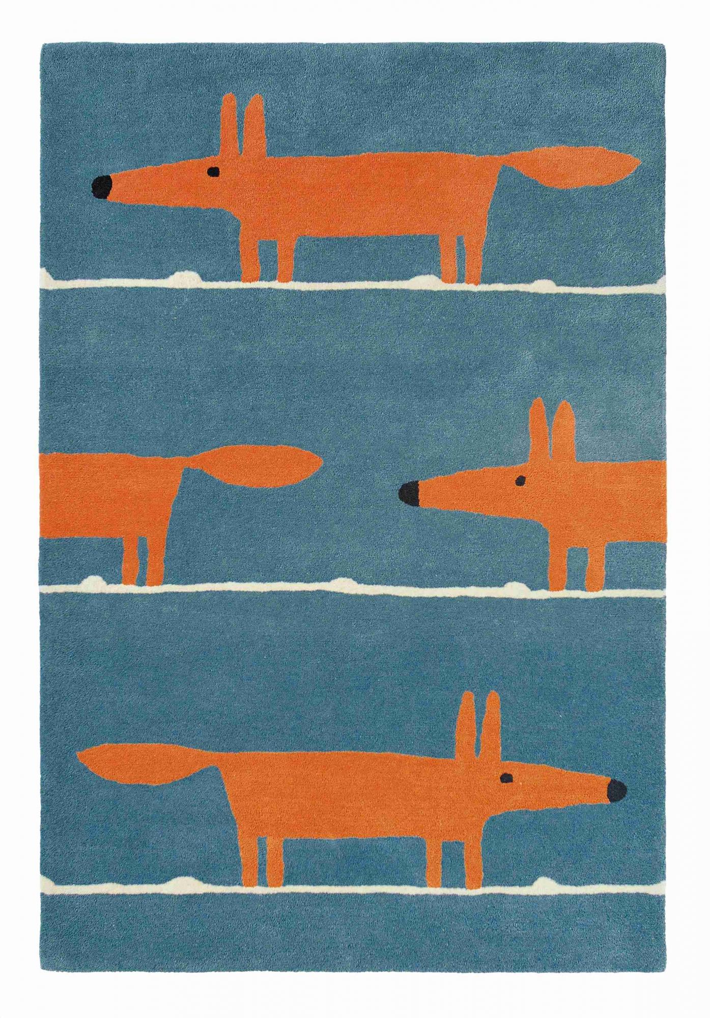 Fox Denim Handwoven NZ Wool Rug ☞ Size: 120 x 180 cm