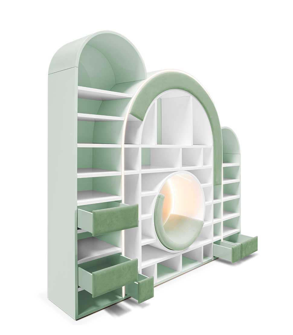 Bubble Gum Green Bookcase