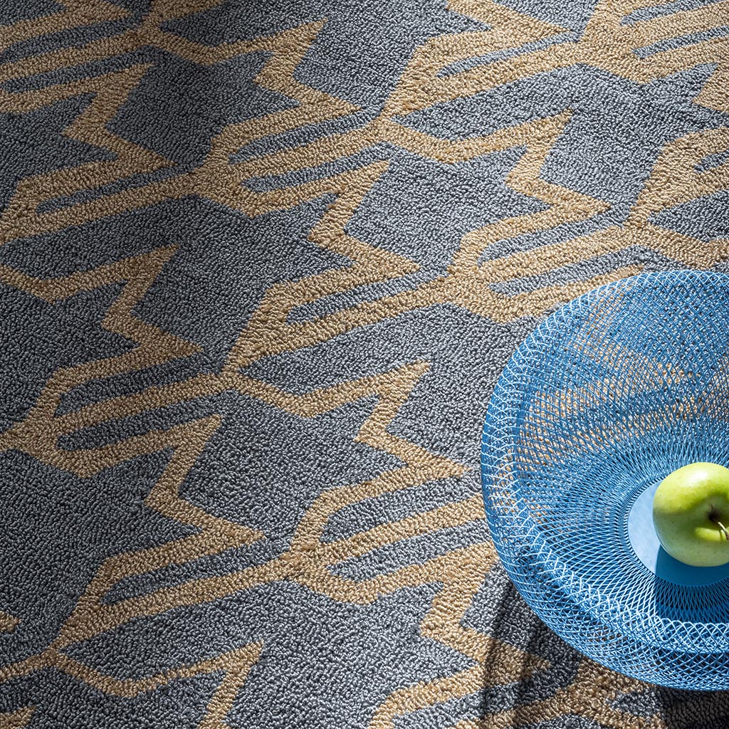 Houndstooth Blue Outdoor Rug | Size: 250 x 350 cm