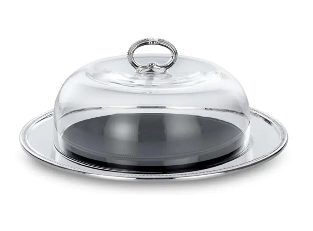Silver-Plated Cheese Tray With Lid