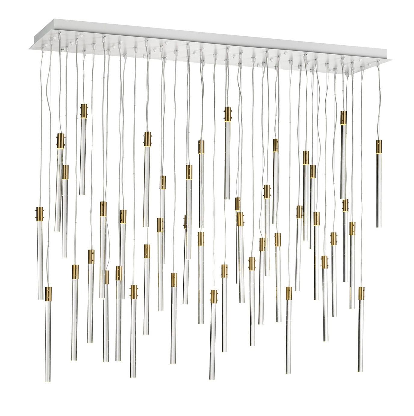 Modern 43-Light Clear Glass Chandelier