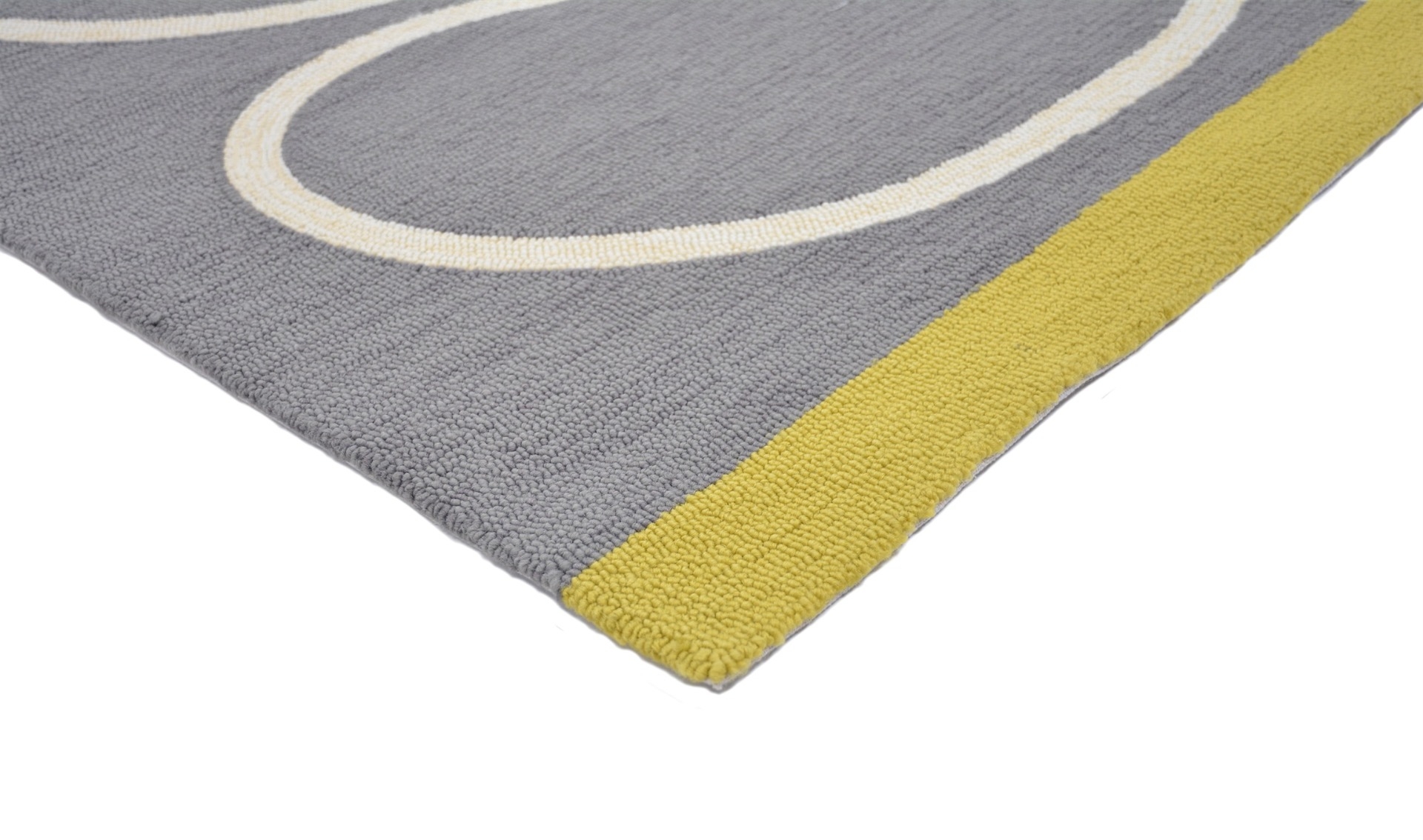Giant Leaves Outdoor Handtufted Grey Premium Rug