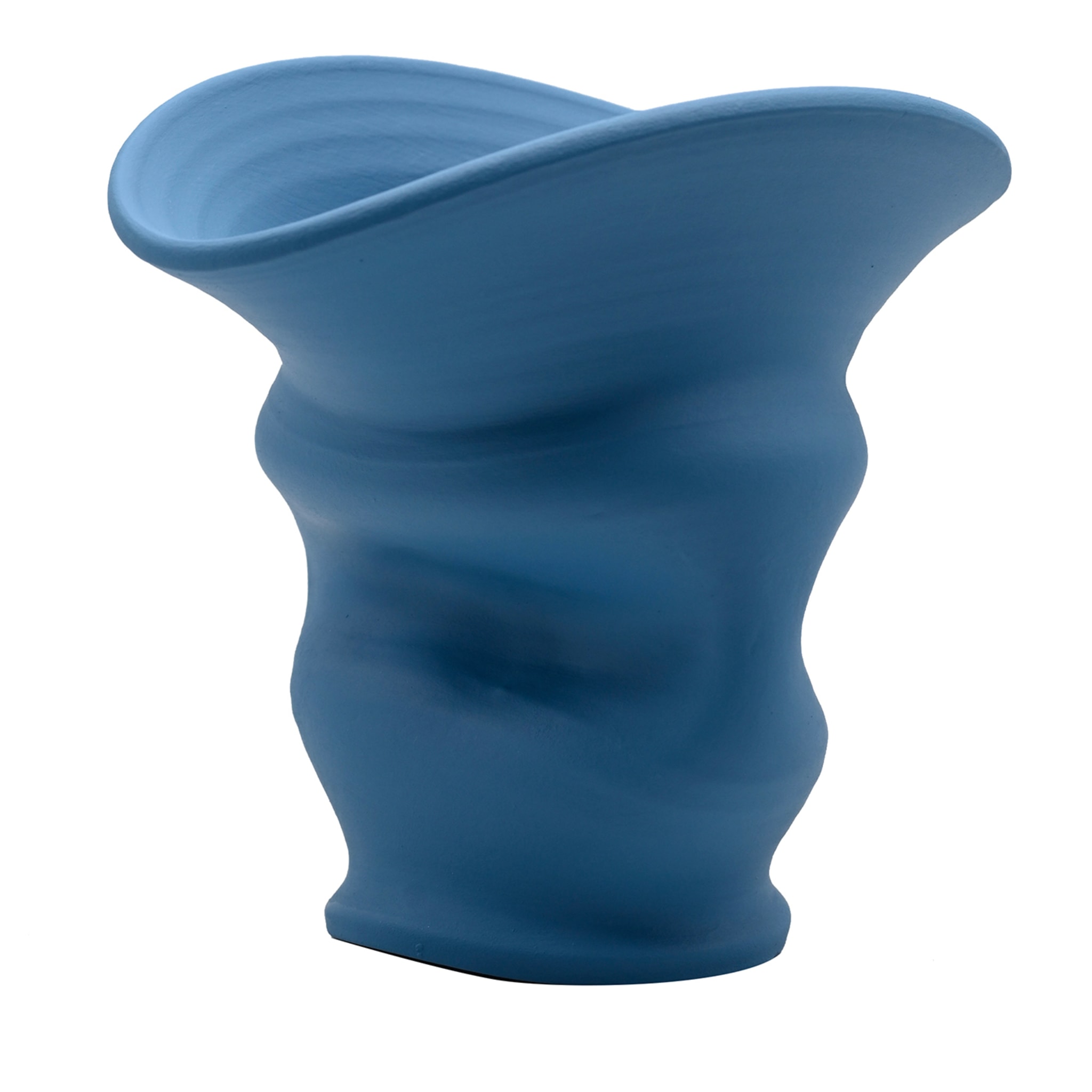 Blue Sculptured Italian Elegance Vase